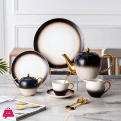 Rustic Elegant Gold Touch Tea Set - 24 Pieces