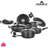 Sonex Non Stick Mega Super Gift Pack Cookware Set With Glass Lid