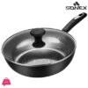 Sonex Non-Stick Classic Wok With Glass Lid - 30 Cm - Black 1 Sonex Non-Stick Classic Wok With Glass Lid - 30 Cm - Black