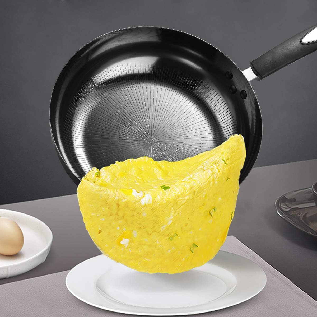 Sonex Non-Stick Classic Wok With Glass Lid - 32 Cm - Black