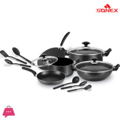 Sonex Non-Stick Kitchen set Desire Gift Pack Cookware set With Glass  Random Color Best Quality