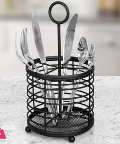 Spectrum Diversified Contempo Caddy Cutlery, Modern Dining Table Kitchen Organization, Silverware Holder with Handle