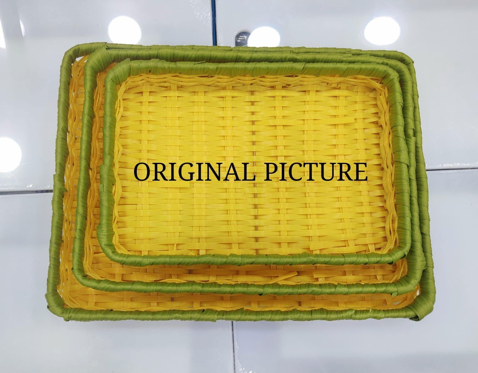 Washable Cane Material High Quality Fruite Basket Set Of 3