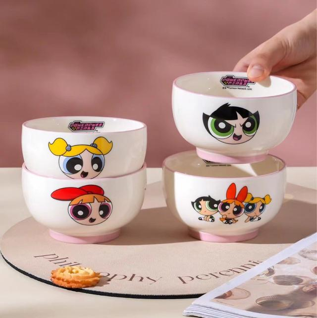 The Powerpuff Girls Blossom Bubbles Buttercup Cute Cartoon Ceramic Bowl Tableware Home Decor Room Decoration 9 The Powerpuff Girls Blossom Bubbles Buttercup Cute Cartoon Ceramic Bowl Tableware Home Decor Room Decoration