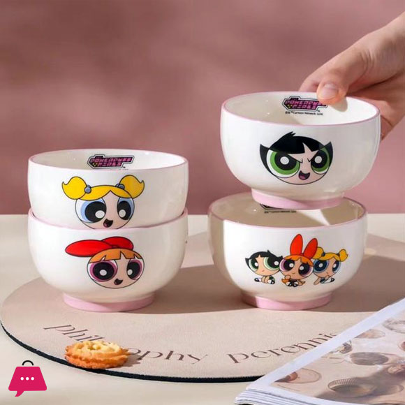 The Powerpuff Girls Blossom Bubbles Buttercup Cute Cartoon Ceramic Bowl Tableware Home Decor Room Decoration 4 The Powerpuff Girls Blossom Bubbles Buttercup Cute Cartoon Ceramic Bowl Tableware Home Decor Room Decoration - Image 2