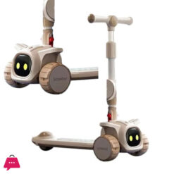 Three-wheeled Scooter for Children With Tilt Steering Children's Folding with Backlight