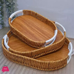 Tray Set Cane RND 3pcs set
