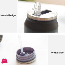 Vacuum Insulated Stainless Steel Cans Thermos Mug Hot And Cold Drink Water Bottles Portable Straw