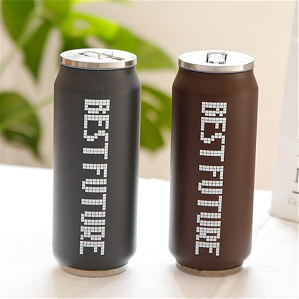 Vacuum Insulated Stainless Steel Cans Thermos Mug Hot And Cold Drink Water Bottles Portable Straw