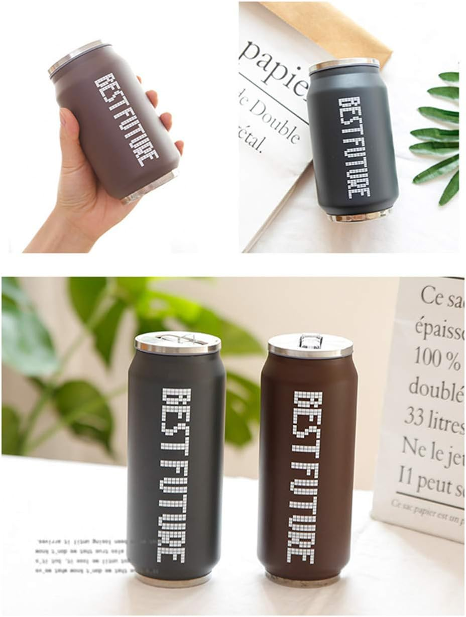 Vacuum Insulated Stainless Steel Cans Thermos Mug Hot And Cold Drink Water Bottles Portable Straw