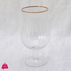 Vintage Tumbler Tulip Goblet Gold Rim Pack Of 6