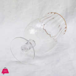 Vintage Tumbler Tulip Goblet Gold Rim Pack Of 6