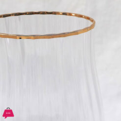 Vintage Tumbler Tulip Goblet Gold Rim Pack Of 6