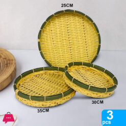 Washable Cane Material High Quality Fruite Basket Set Of 3