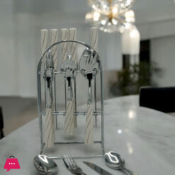 24 Pcs Marble Cutlery Set With Stand