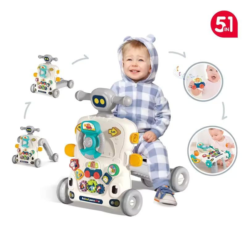 5 In 1 Activity Musical Baby Walker Multifunctional Baby Push Walker Toys