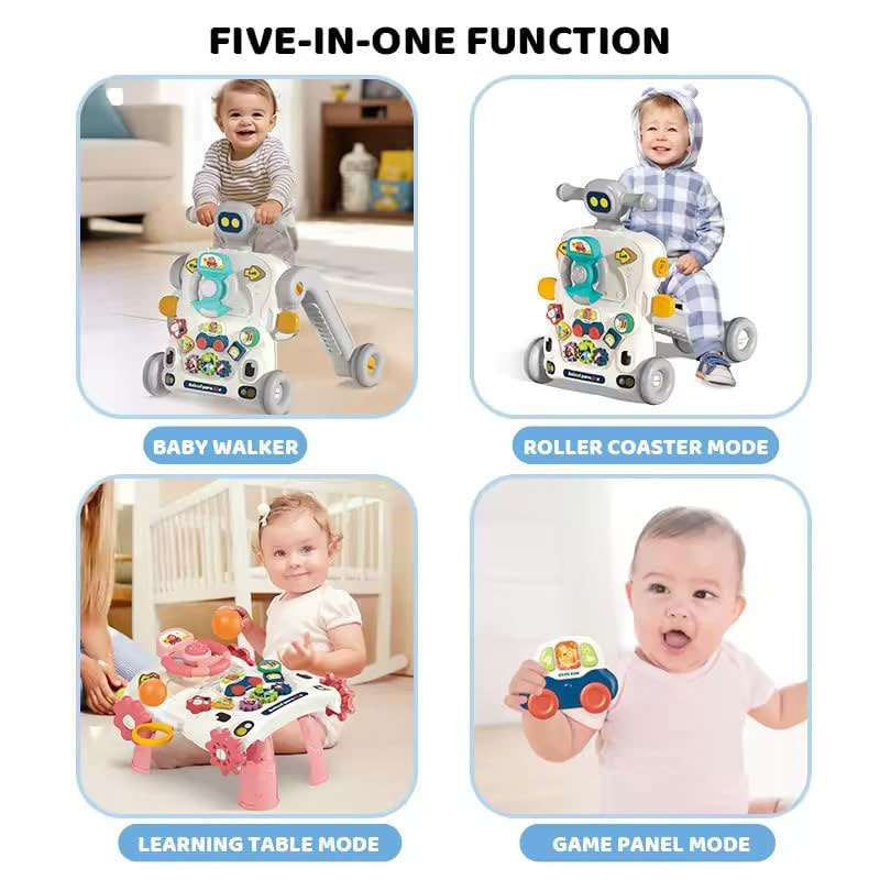 5 In 1 Activity Musical Baby Walker Multifunctional Baby Push Walker Toys