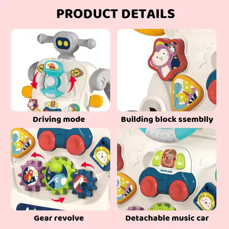 5 In 1 Activity Musical Baby Walker Multifunctional Baby Push Walker Toys