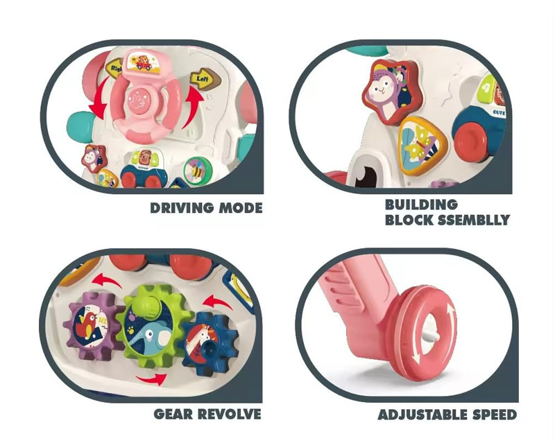 5 In 1 Activity Musical Baby Walker Multifunctional Baby Push Walker Toys