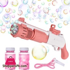 Automatic Colorful Bubblegun 6000Bubblesminute With Lighting Effect Bubble Toy With 100Ml Bubble Liquid For Children Colorful Bubble Spray Bubblegun For Kids