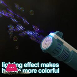 Automatic Colorful Bubblegun 6000Bubblesminute With Lighting Effect Bubble Toy With 100Ml Bubble Liquid For Children Colorful Bubble Spray Bubblegun For Kids
