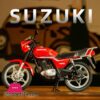 Suzuki Gs125 Alloy Retro Motorcycle Model Diecast Metal Classic Street Motorcycle Model Sound Light Simulation Kid Toy Gift 1:12