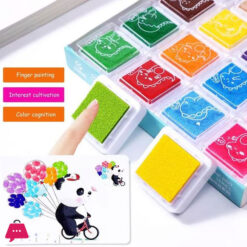 12 Color Washable Ink Stamp Pad 16 Cartoon Finger Painting Cards Finger Drawing Toys Boys Girls Party Favor Kids Gift 11 12 Color Washable Ink Stamp Pad 16 Cartoon Finger Painting Cards Finger Drawing Toys Boys Girls Party Favor Kids Gift