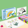 12 Color Washable Ink Stamp Pad 16 Cartoon Finger Painting Cards Finger Drawing Toys Boys Girls Party Favor Kids Gift