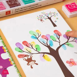12 Color Washable Ink Stamp Pad 16 Cartoon Finger Painting Cards Finger Drawing Toys Boys Girls Party Favor Kids Gift 14 12 Color Washable Ink Stamp Pad 16 Cartoon Finger Painting Cards Finger Drawing Toys Boys Girls Party Favor Kids Gift