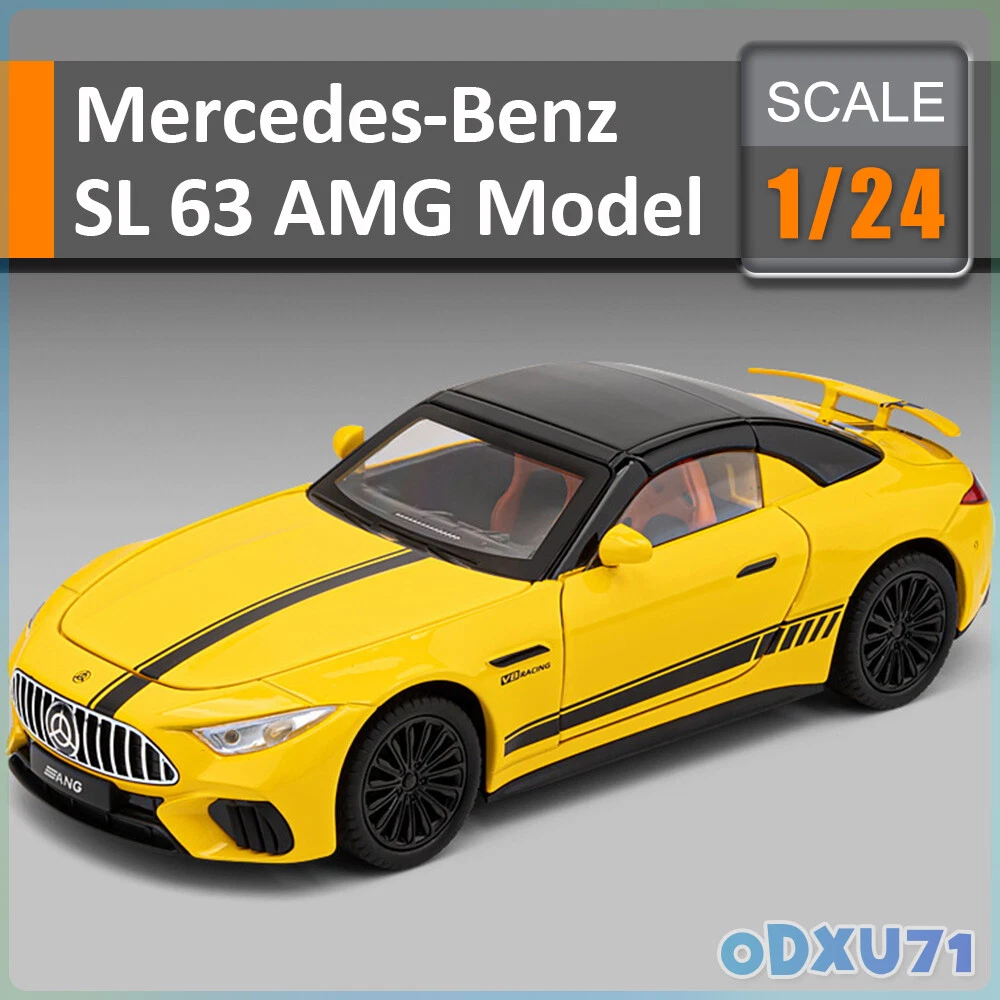1:24 Scale Model Car Mercedes-Benz Amg Sl63 Diecast Toy Cars Vehicle Boy Gifts