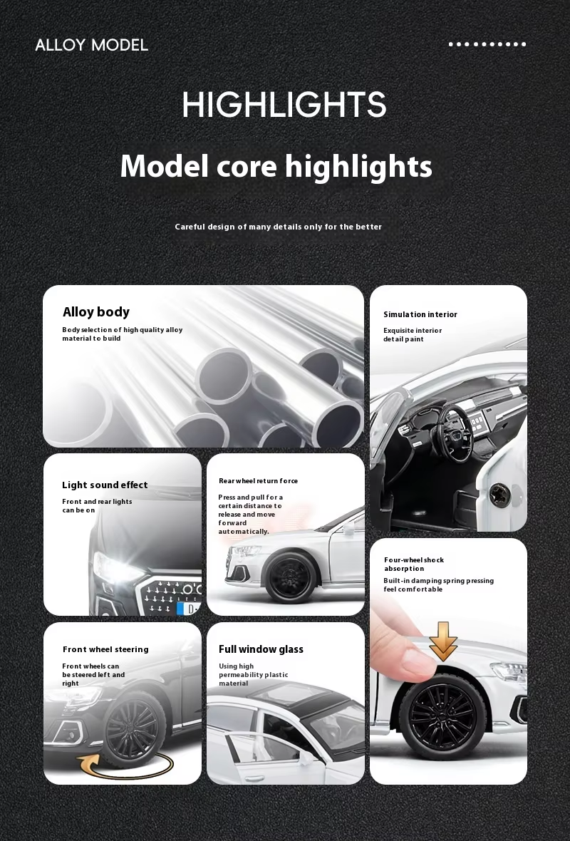 1:32 Audi A8 Car Toy Alloy Dieast Metal Model Car