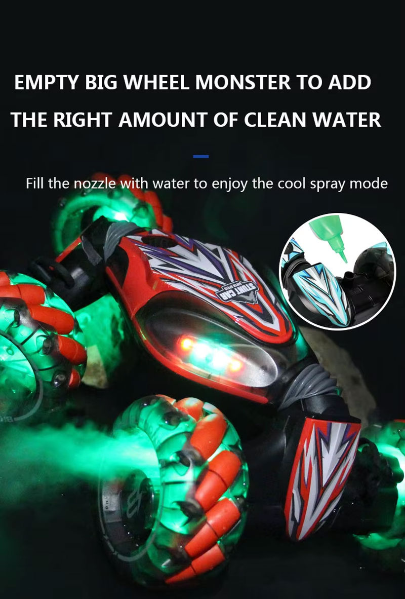 Remote Control Car Spray Drift Twist Drive With Music And Light, 360° Rotation Off-Road Car