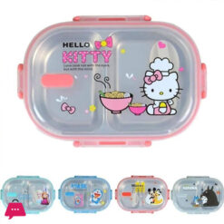 2 Partition Stainless Steel School Lunch Box With Spoon