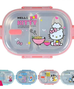 2 Partition Stainless Steel School Lunch Box With Spoon 12 2 Partition Stainless Steel School Lunch Box With Spoon - Image 5