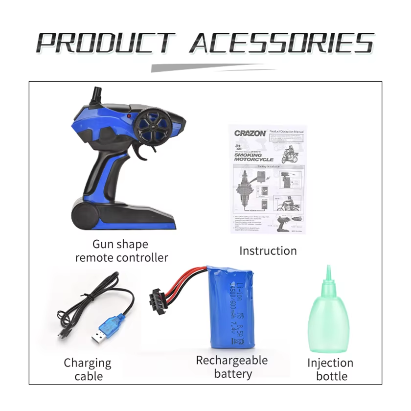 2.4G 1:10 Mist Spray Remote Control Motorcycle Toys Rc Motorcycle