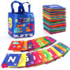 26 PCS Baby Soft Alphabet Cards, ABC Learning Flash Cards with Storage Bag, Washable