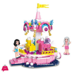 283pcs Girl Amusement Park Playground Carrousel Merry-go-round Building Blocks Toy Brick