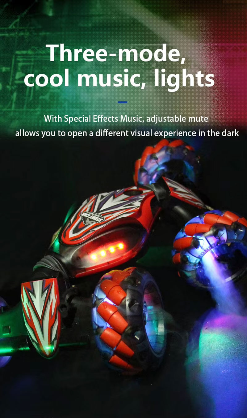 Remote Control Car Spray Drift Twist Drive With Music And Light, 360° Rotation Off-Road Car