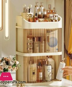 3-Layer Makeup Storage Box Dust-proof Cosmetic Organizer