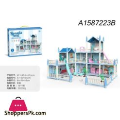 3 Storey Big Doll House Villa Childrens Family DIY Accessories Assembly Dream Castle Toy Girl Gift