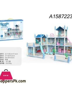 3 Storey Big Doll House Villa Childrens Family DIY Accessories Assembly Dream Castle Toy Girl Gift