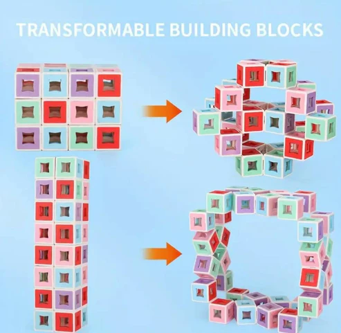 3D Transform Movable Shape Building Blocks - 180 Pieces