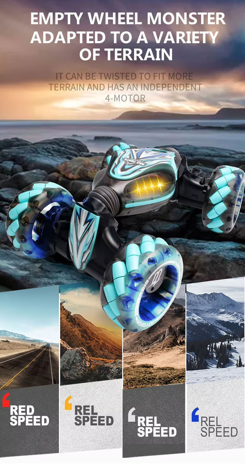 Remote Control Car Spray Drift Twist Drive With Music And Light, 360° Rotation Off-Road Car