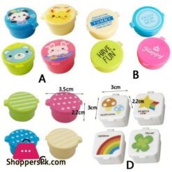 4Pcs Set Round Square Mini Seasoning Sauce Box Refillable Plastic Condiment Box Small Capacity Sauce Packaging Box