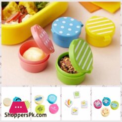 4pcs set Round Square Mini Seasoning Sauce Box Refillable Plastic Condiment Box Small Capacity Sauce Packaging Box