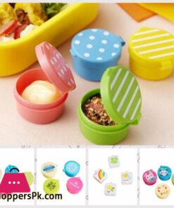 4pcs set Round Square Mini Seasoning Sauce Box Refillable Plastic Condiment Box Small Capacity Sauce Packaging Box