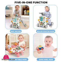 5 In 1 Activity Musical Baby Walker Multifunctional Baby Push Walker Toys