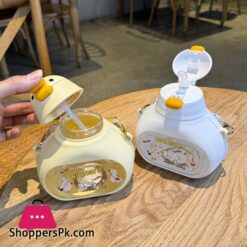 650Ml Kawaii Kids Water Bottle Summer Large Capacity Plastic Straw Drinking Cup Water Bottle For School Student