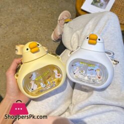 650Ml Kawaii Kids Water Bottle Summer Large Capacity Plastic Straw Drinking Cup Water Bottle For School Student