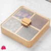 Household Snack Box With Transparent Cover, Bamboo Candy Storage Box, Suitable For Kitchen, Home Living Room, Restaurant, Table Organizers, Kitchen Supplies 1 Pcs